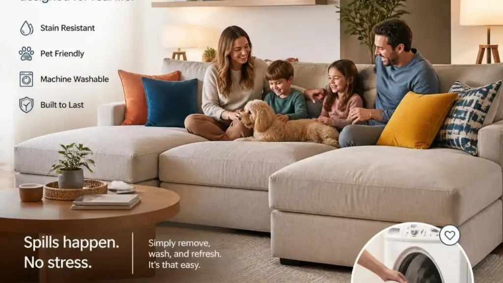 washable sofa for families